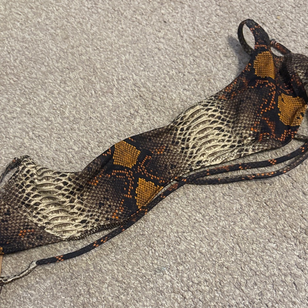 SKIMS Snake Print Bikini Top